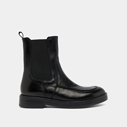 Boots &agrave; &eacute;lastiques larges in black leather | allan
