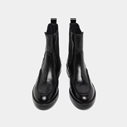 Boots &agrave; &eacute;lastiques larges in black leather | allan