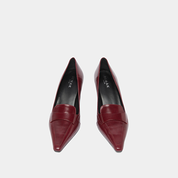 Escarpins à pattes in burgundy leather | BLONDIE