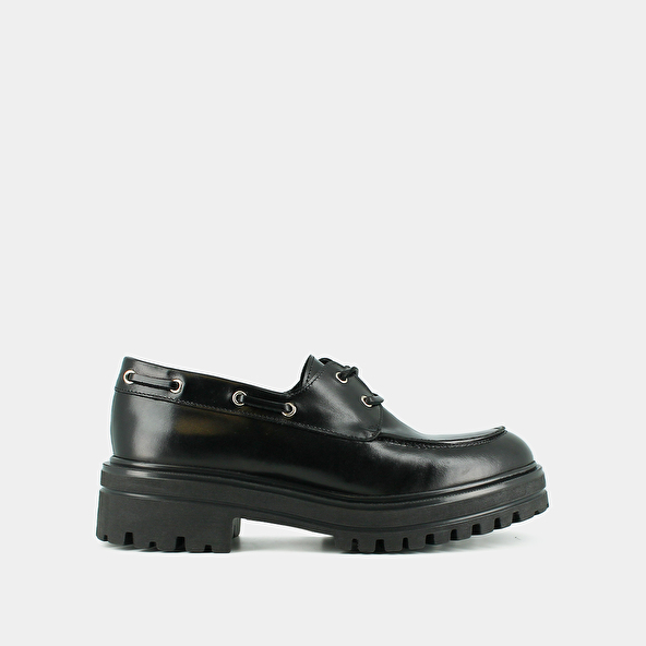 Derbies à lacets in black leather | ANGELUS
