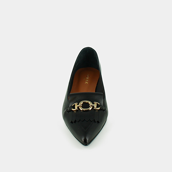Ballerines à mors dorés in black leather | DIESE