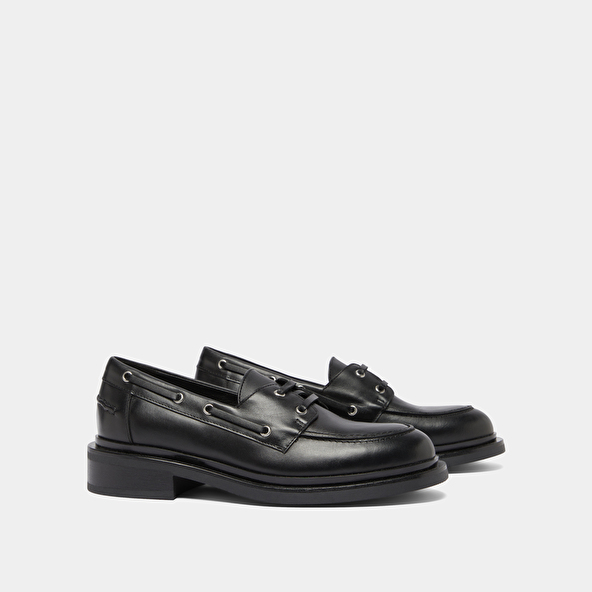 Derbies &agrave; lacets &eacute;pais in black leather | PAOLO