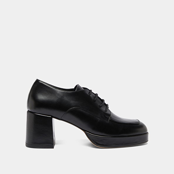 Derbies à talons in black leather | VIVALDI