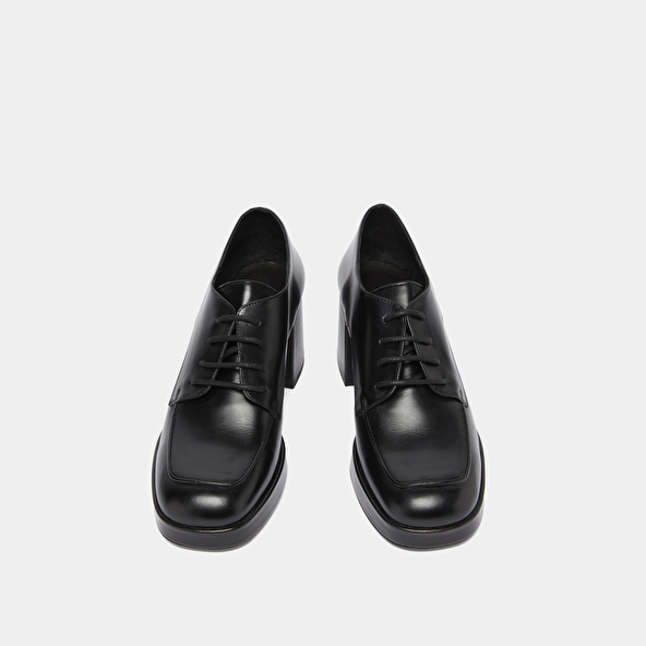 Derbies à talons in black leather | VIVALDI