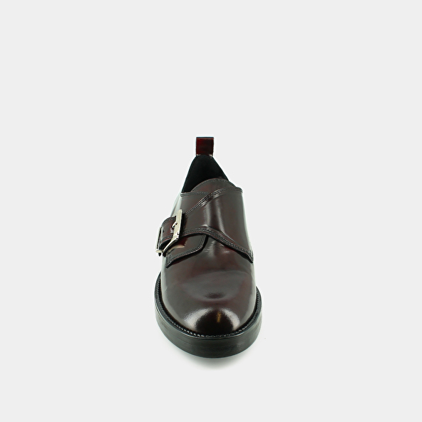 Derbies à boucles ajustables in burgundy patinated leather | ARCHIBALD