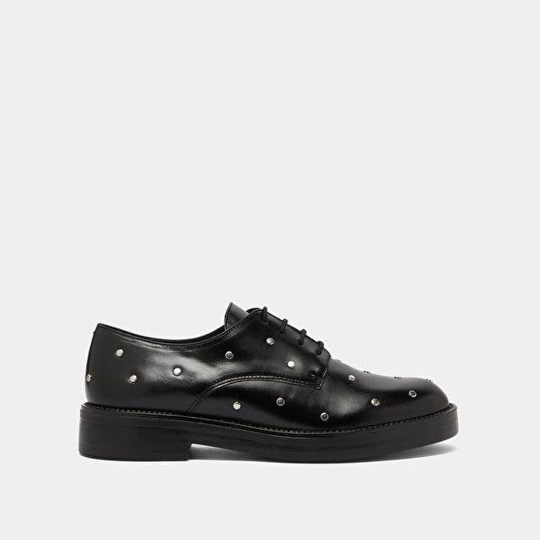 Derbies à détails argentés in black leather | ASTOU