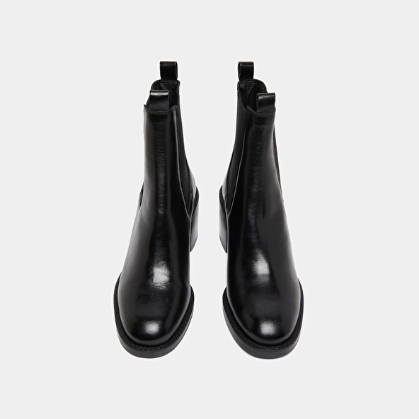 Bottines à talons et élastiques in black leather | BERTILLE