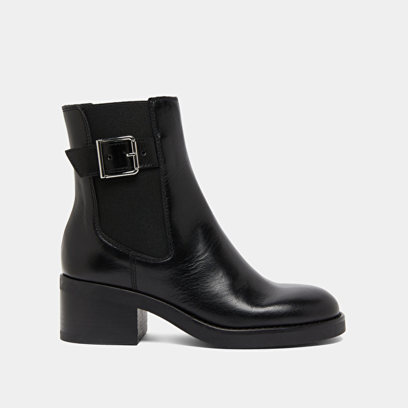 Boots &agrave; &eacute;lastiques et boucles ajustables... in black leather | BOULOU