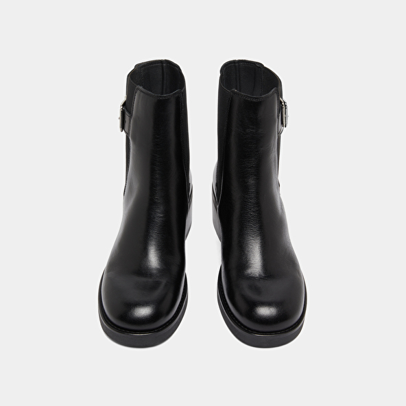 Boots &agrave; &eacute;lastiques et boucles ajustables... in black leather | BOULOU