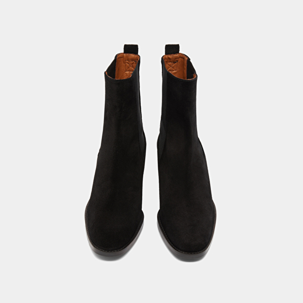 Boots à élastiques in black suede | MAEVA