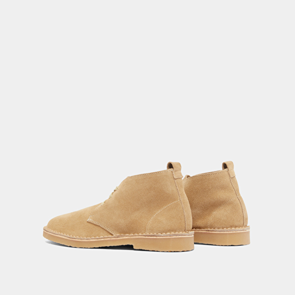 Boots basses à lacets in beige suede | MAXIME