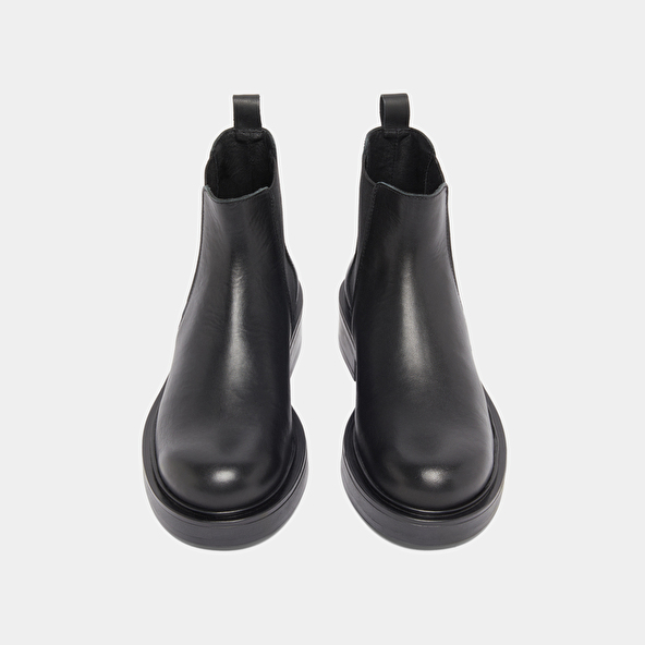 Boots à élastiques in black leather | MELANIE