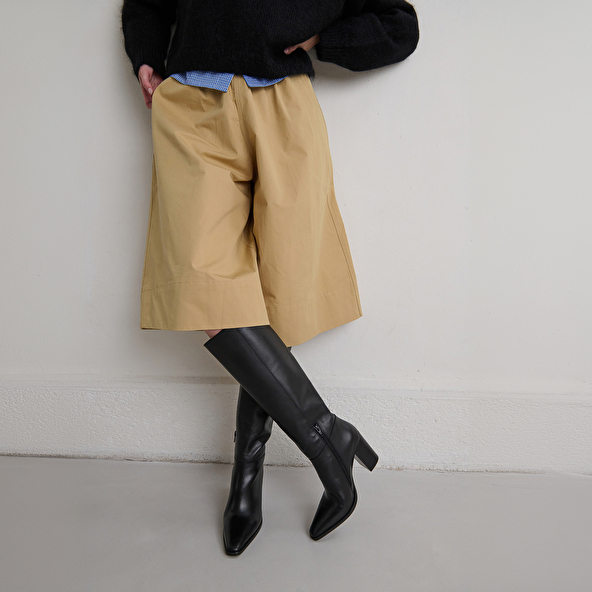 Bottes à bouts pointus in black leather | PLUME
