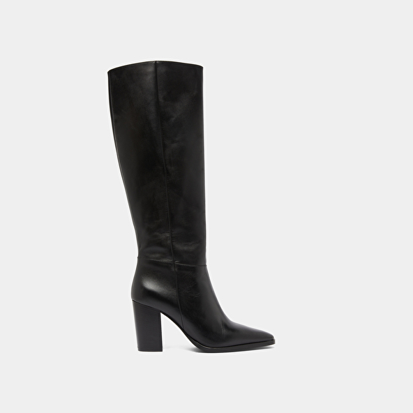 Bottes à bouts pointus in black leather | PLUME