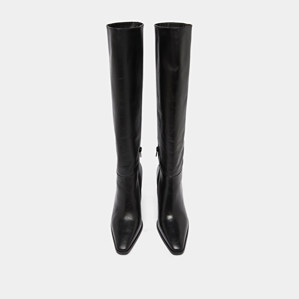 Bottes à bouts pointus in black leather | PLUME
