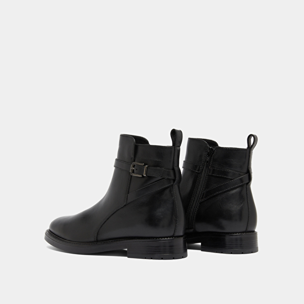 Boots à boucles in black leather | CLEA