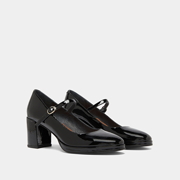 Babies à talons in black patent | DEBRE