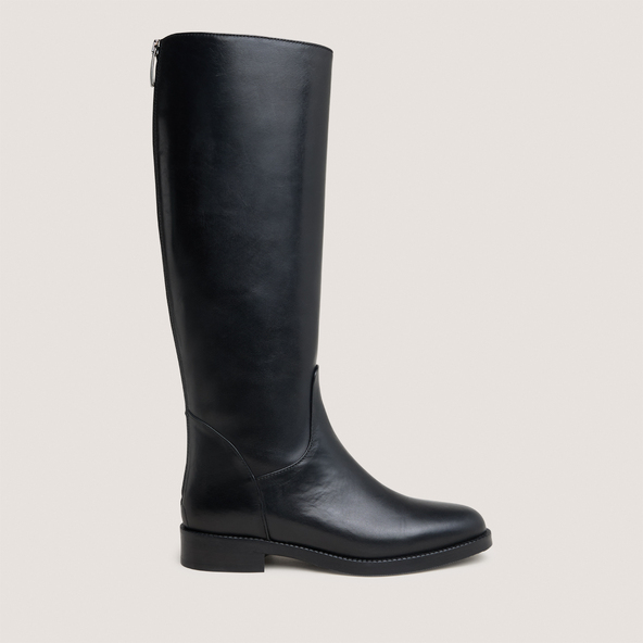 High boots in black leather | FLEUR