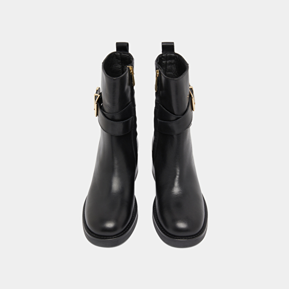 Bottines à boucles in black leather | IMA