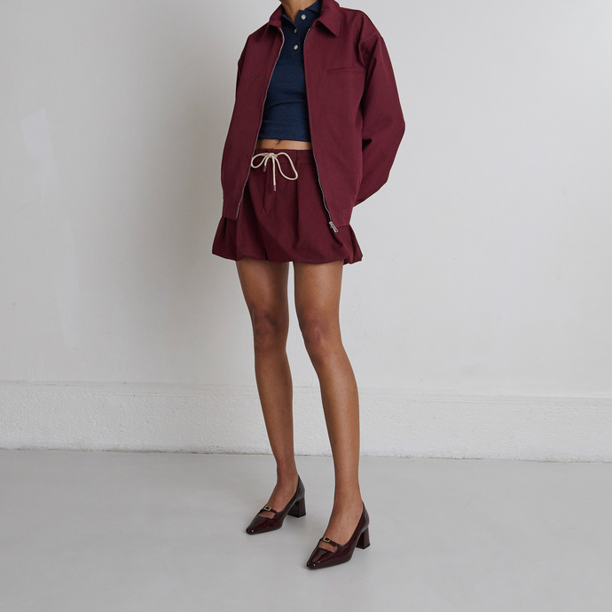 Heeled Mary Jane with pointed toes in burgundy patent | DIOLA