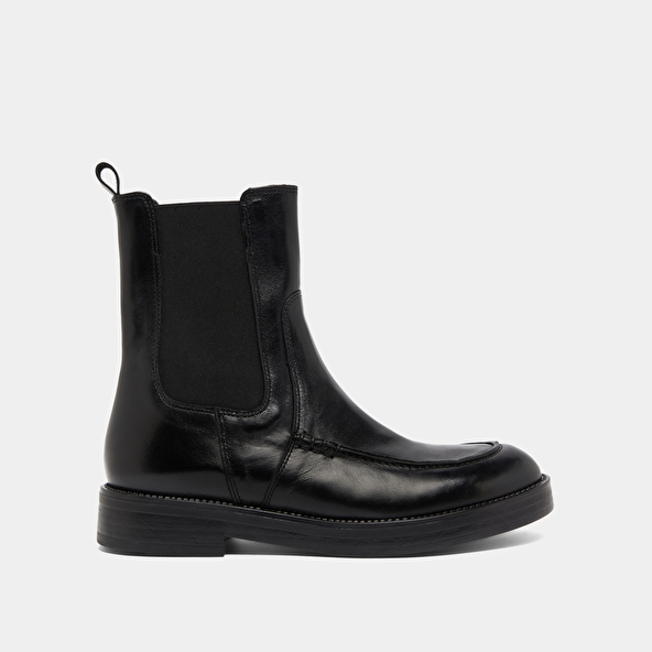 Boots à élastiques larges in black leather | ALLAN