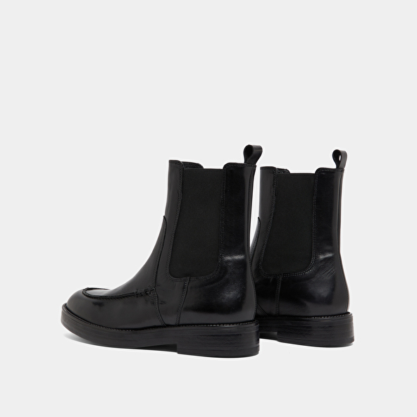 Boots à élastiques larges in black leather | ALLAN