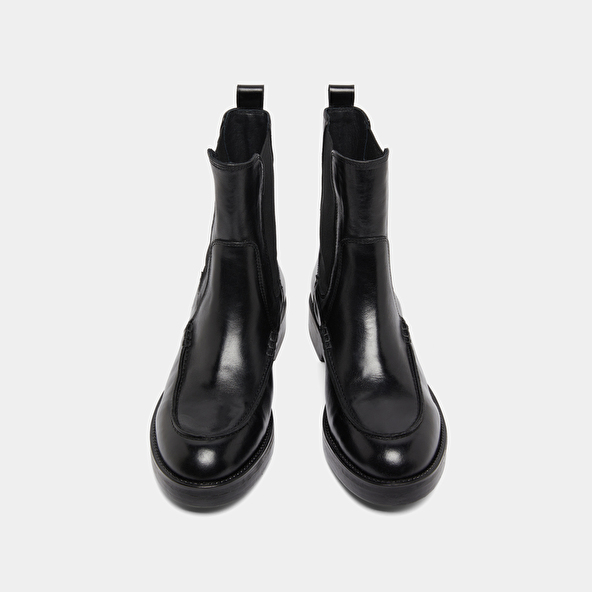 Boots à élastiques larges in black leather | ALLAN