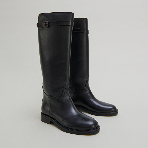 High boots in black leather | ROMANE