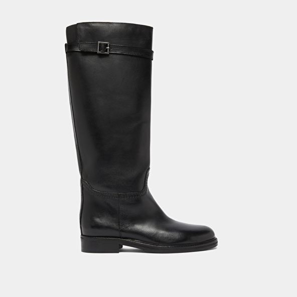 High boots in black leather | ROMANE
