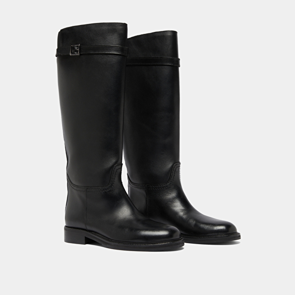 High boots in black leather | ROMANE