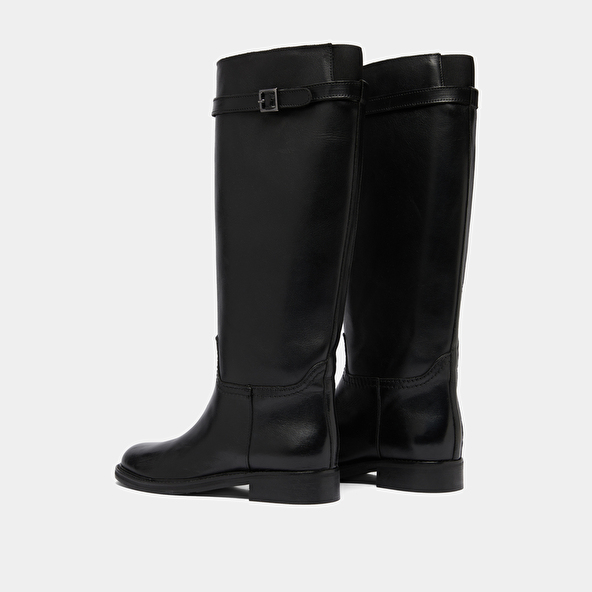 High boots in black leather | ROMANE