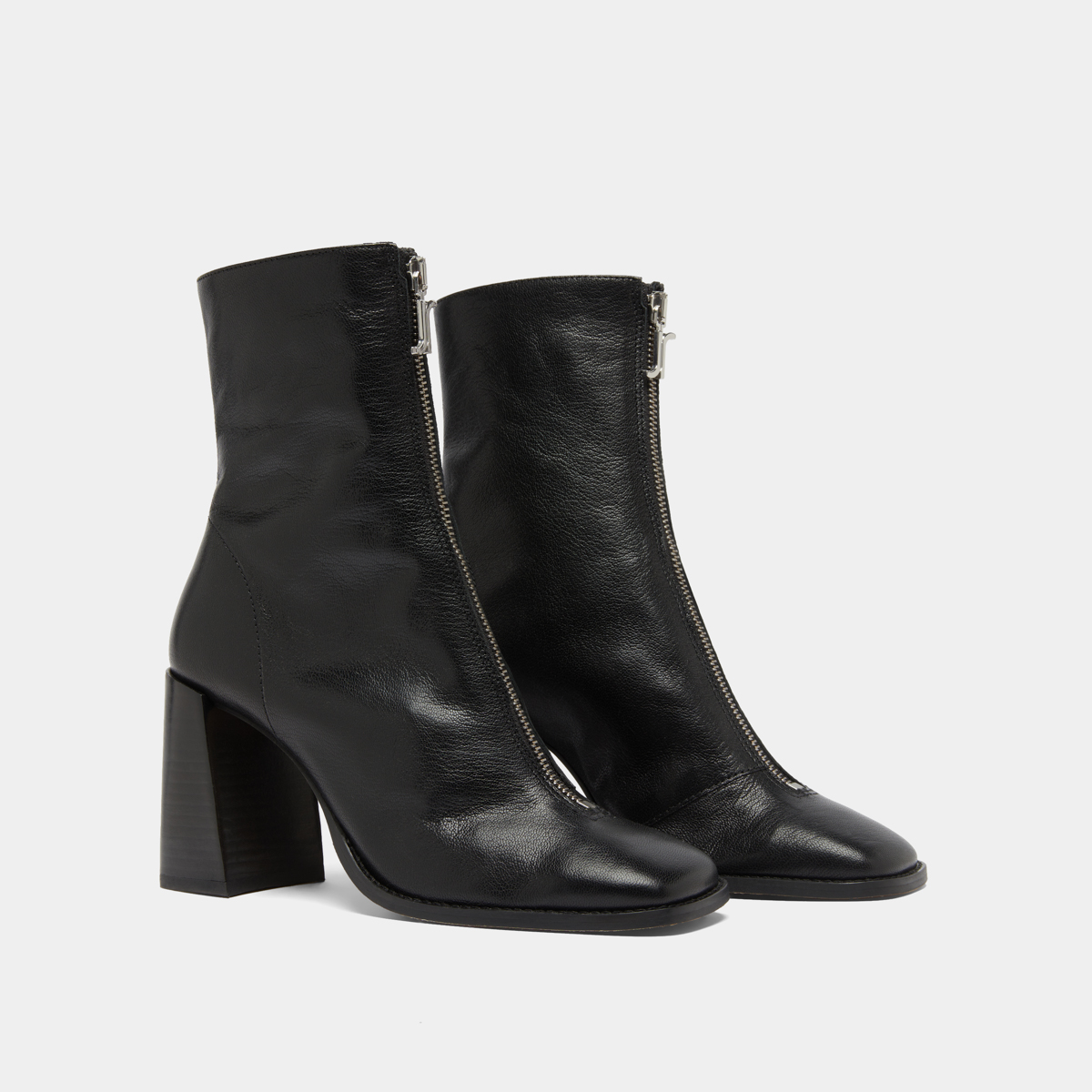 Bottines à talons et fermetures éclairs ... in black leather | VANDANA