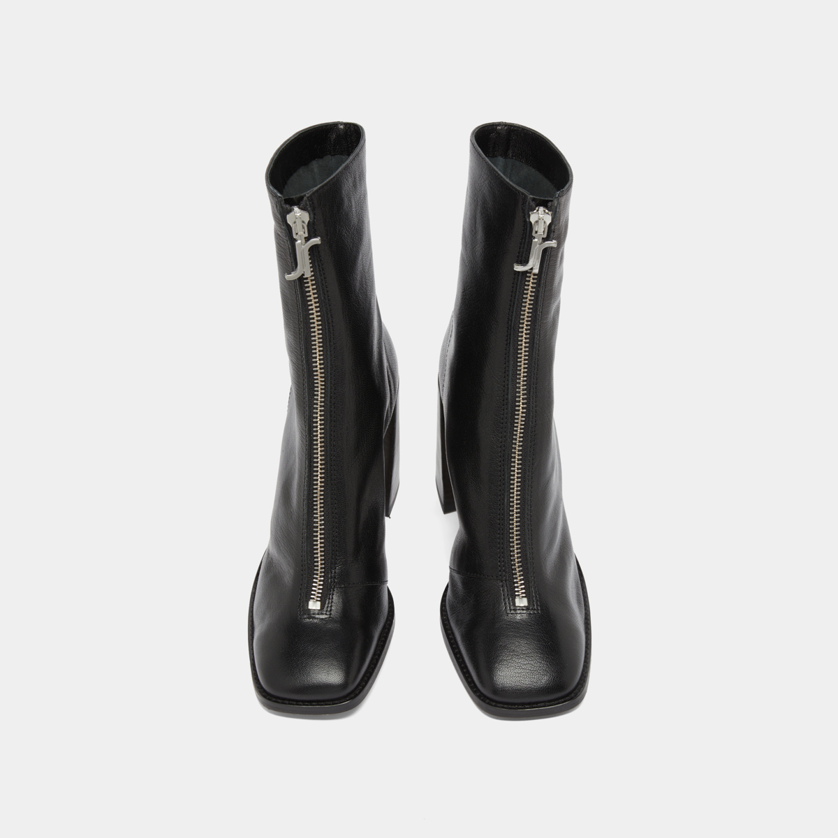 Bottines à talons et fermetures éclairs ... in black leather | VANDANA