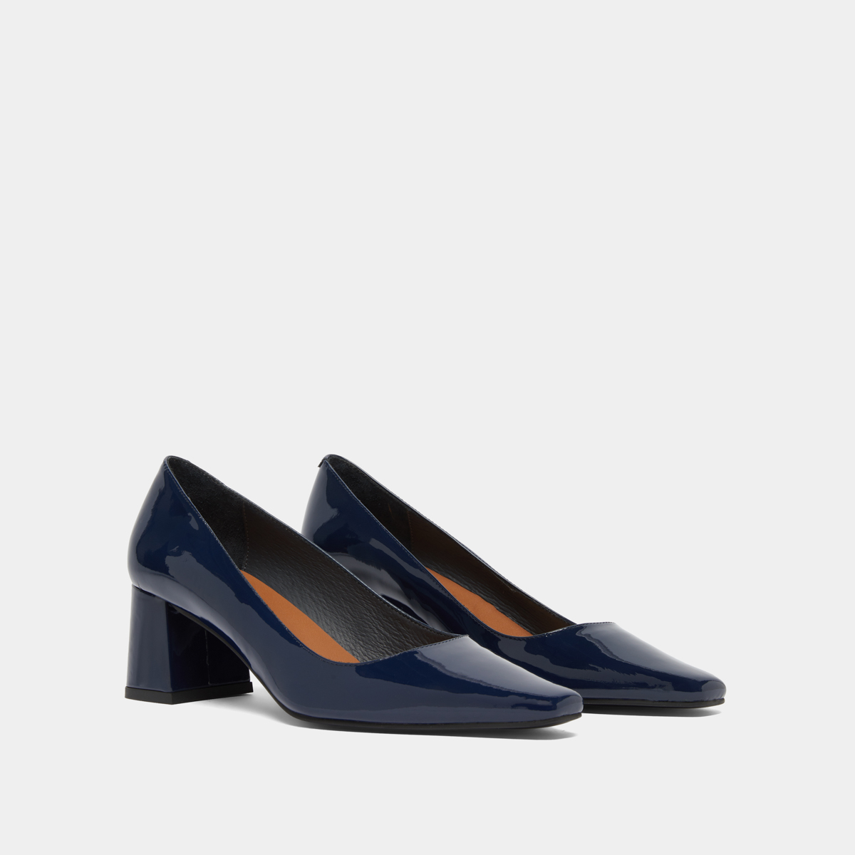 Escarpins à talons recouverts in blue patent | DULINA