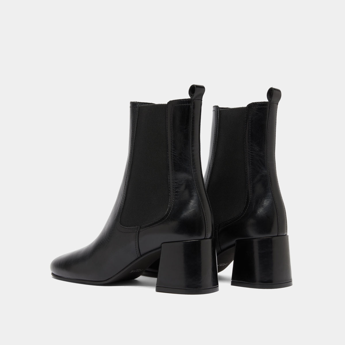 Bottines à talons et élastiques in black leather | DENON