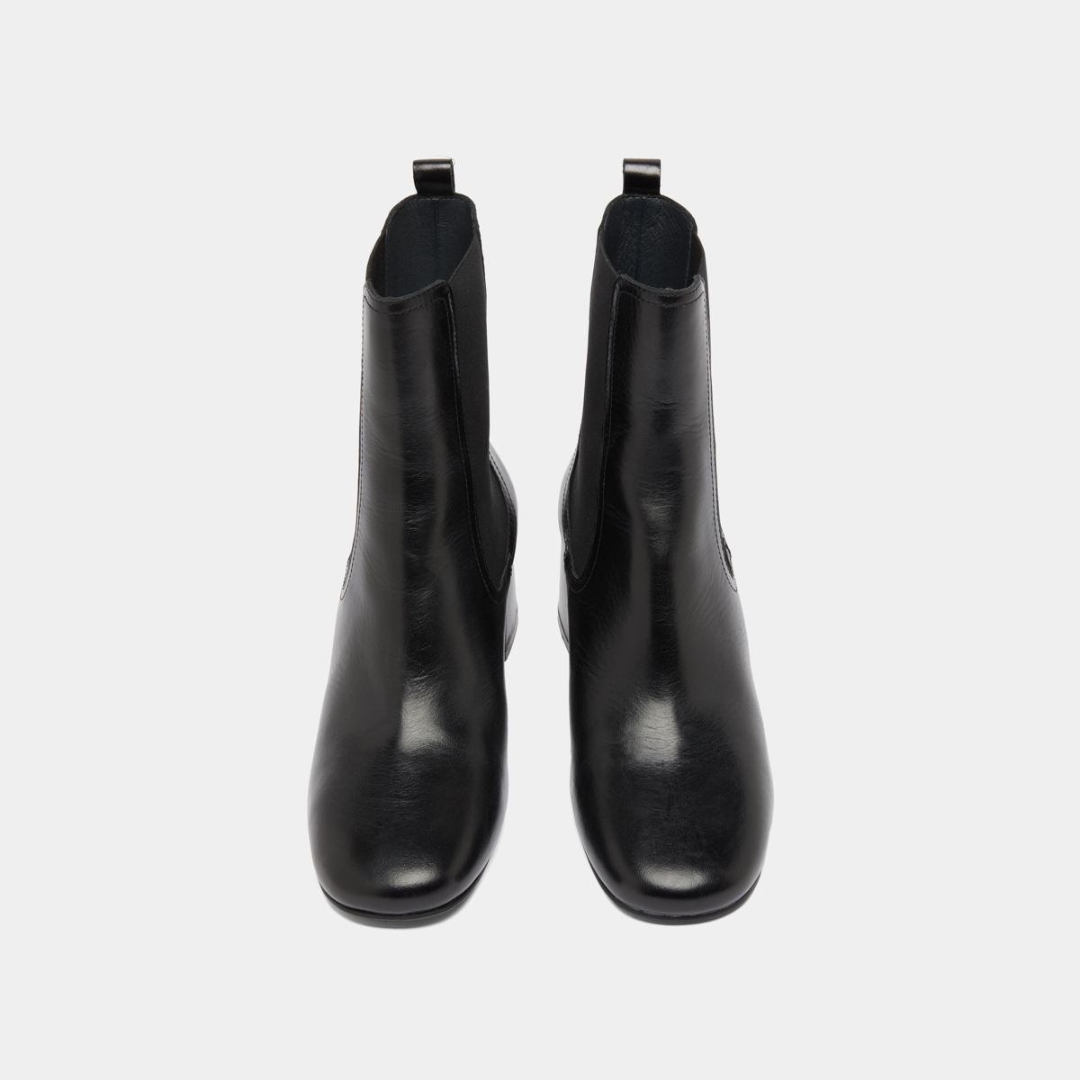 Bottines à talons et élastiques in black leather | DENON