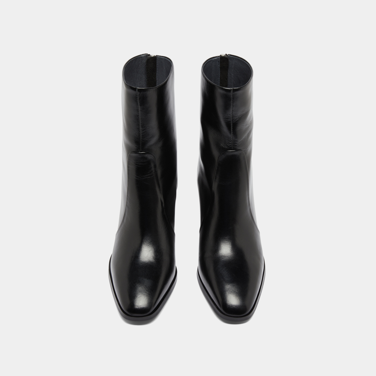 Bottines avec fermeture éclair arrière in black leather | DETRAS