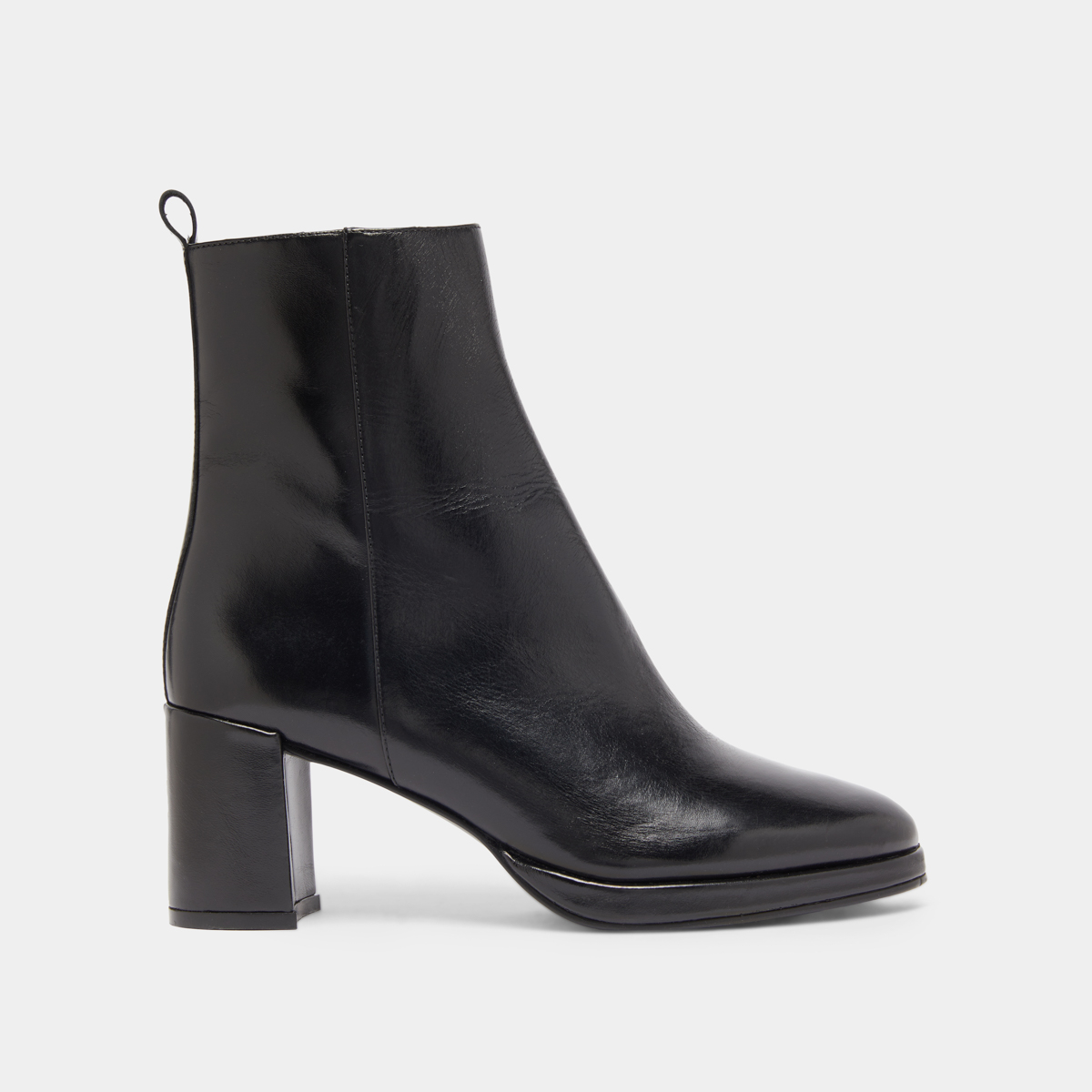 Ankle boots with heels in black leather | DIBRINA