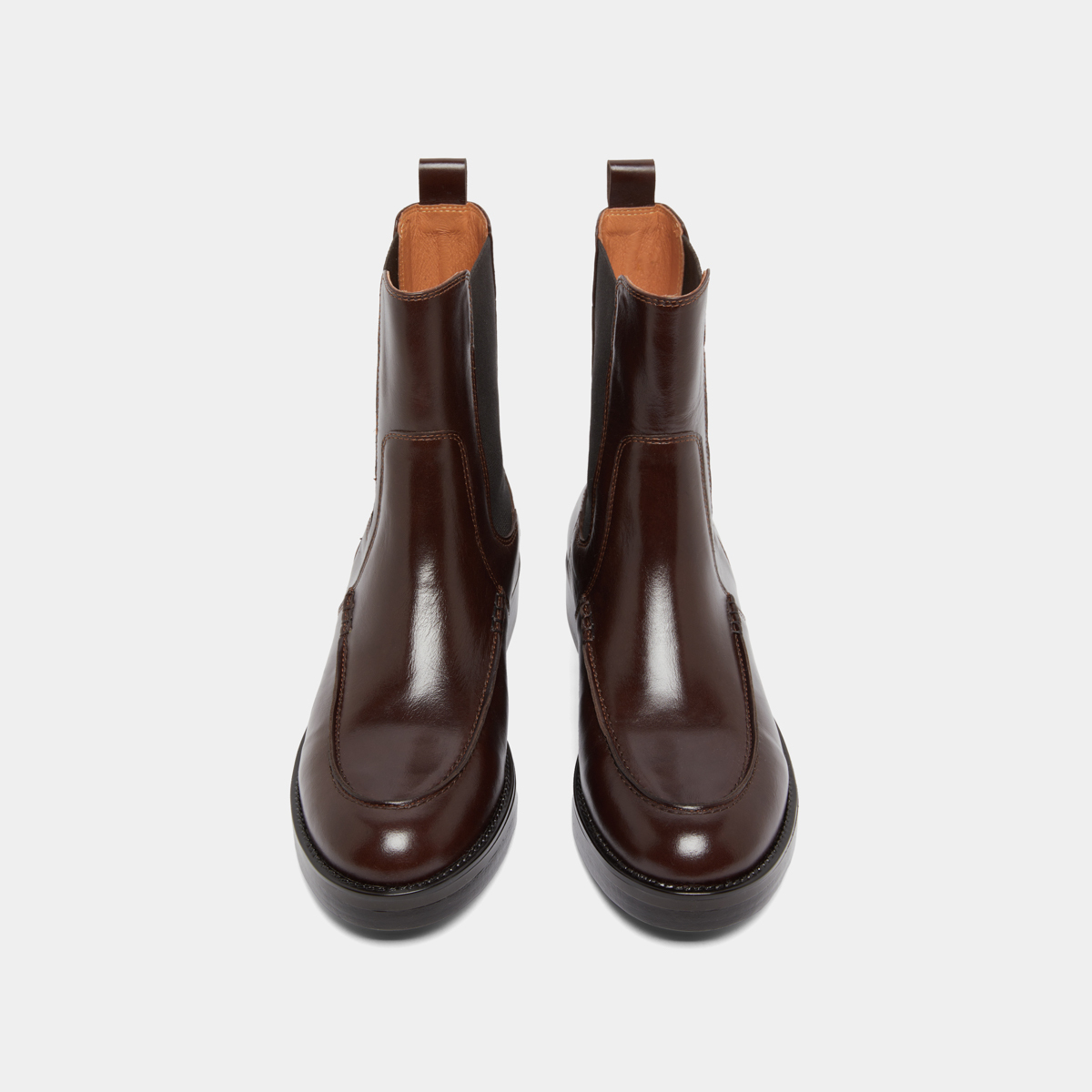 Boots à élastiques in dark brown leather | ALLAN