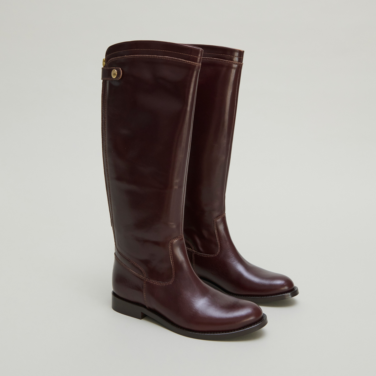 Bottes à fermetures éclairs arrières in brown leather | AUROS