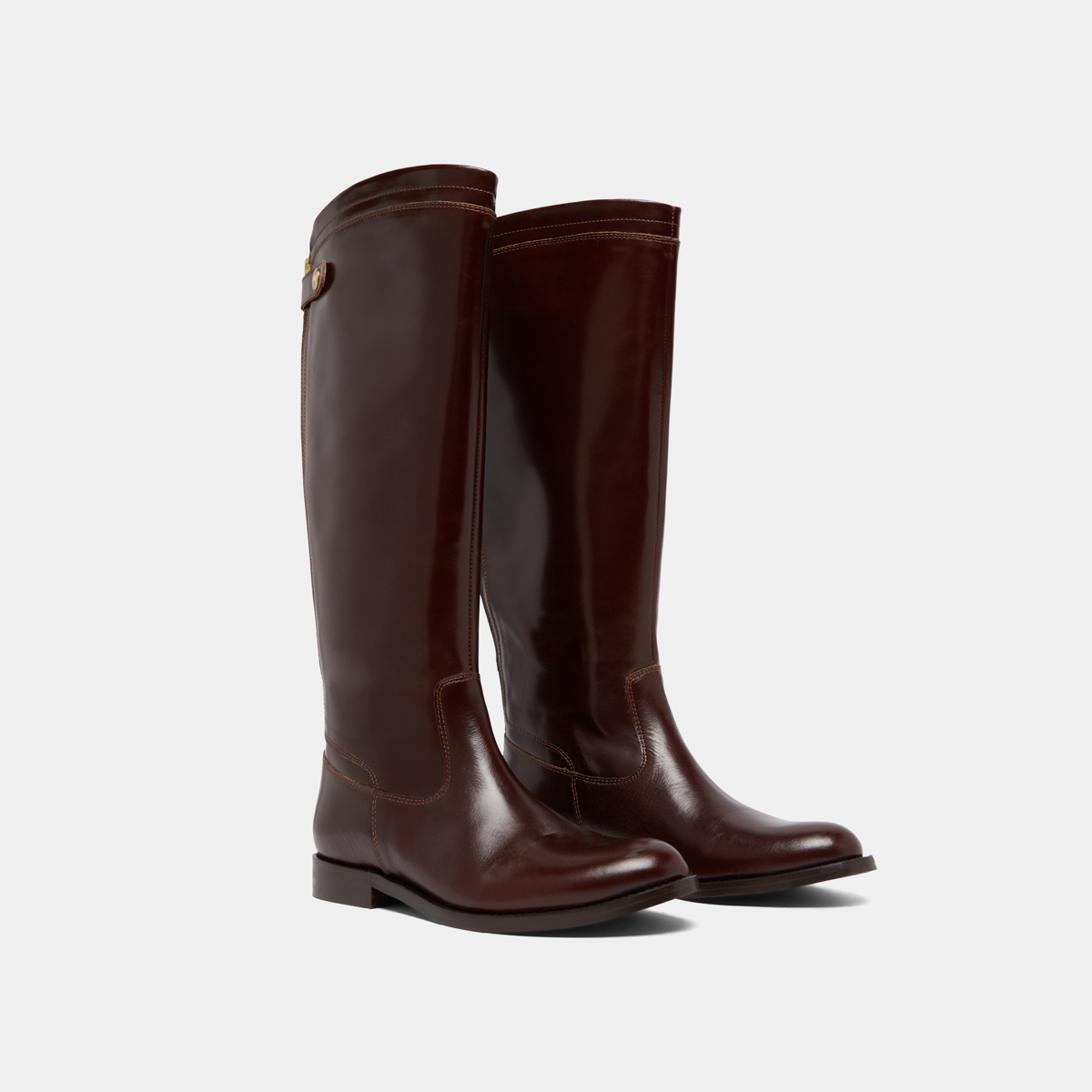 Bottes à fermetures éclairs arrières in brown leather | AUROS