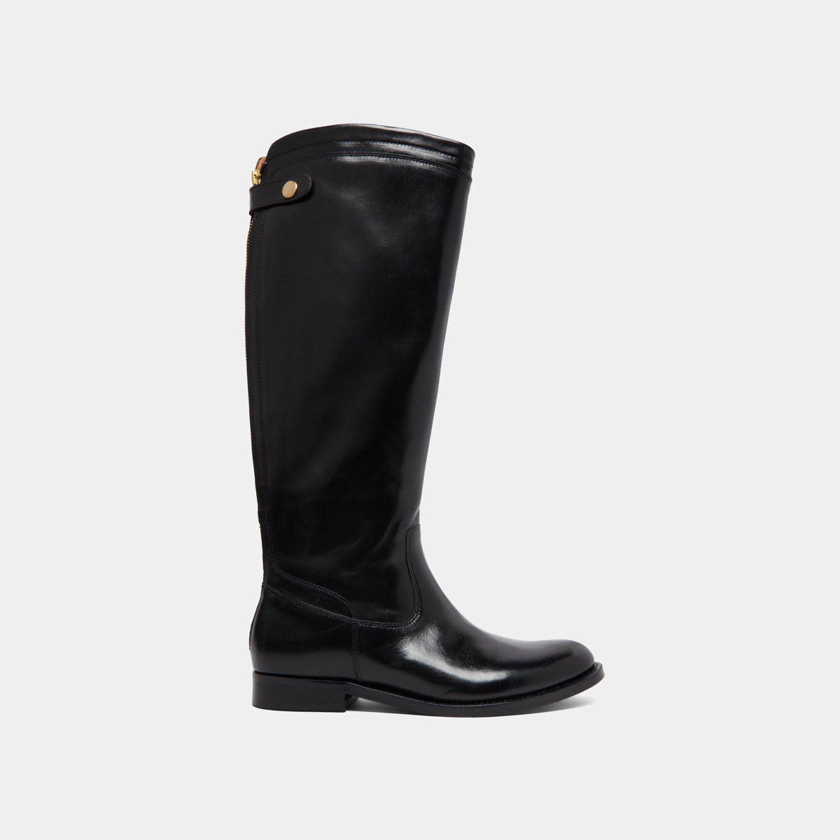 Bottes à fermetures éclairs arrières in black leather | AUROS