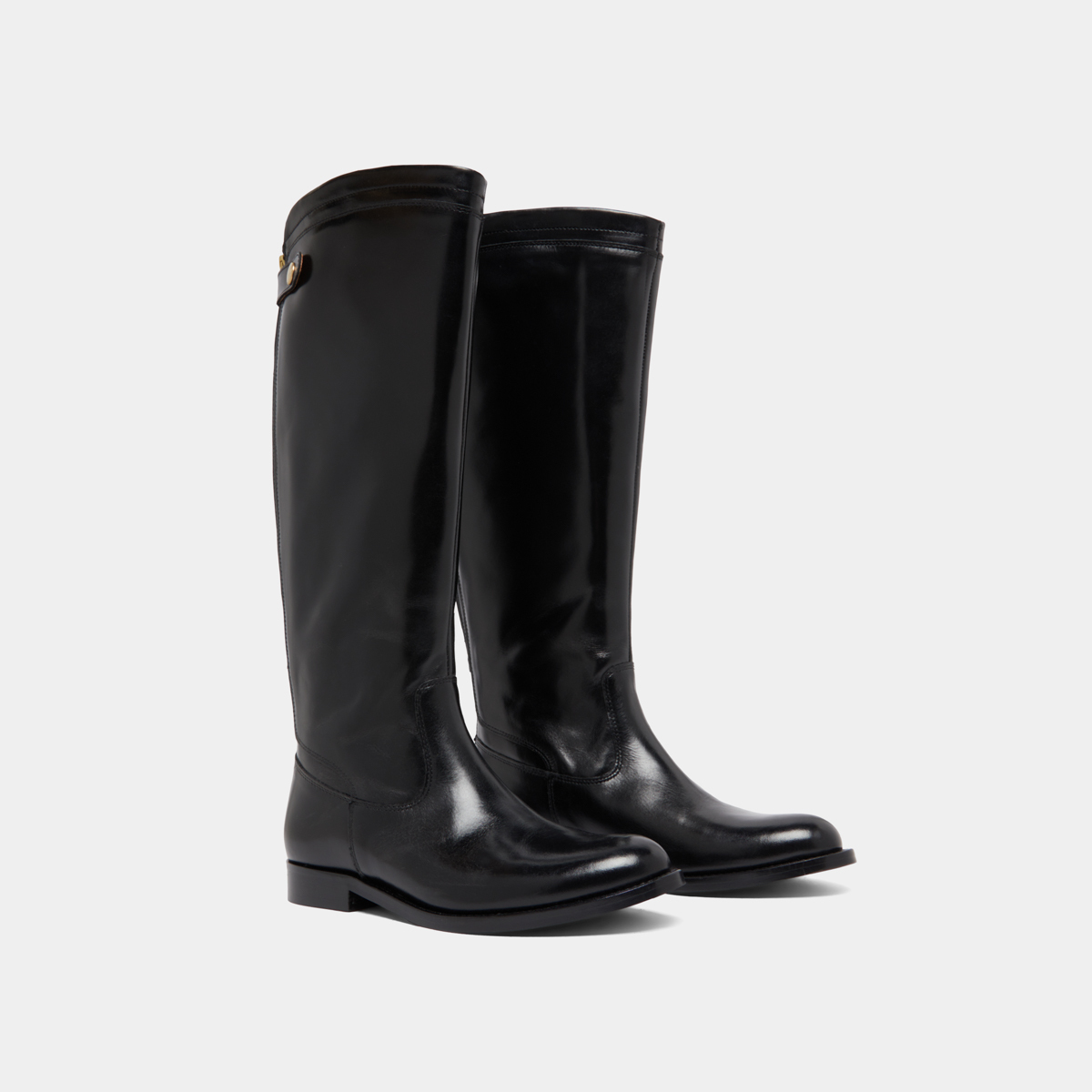 Bottes à fermetures éclairs arrières in black leather | AUROS