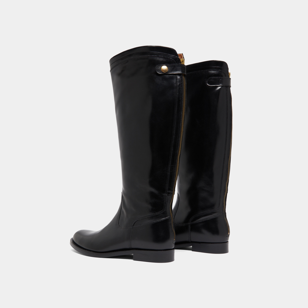 Bottes à fermetures éclairs arrières in black leather | AUROS