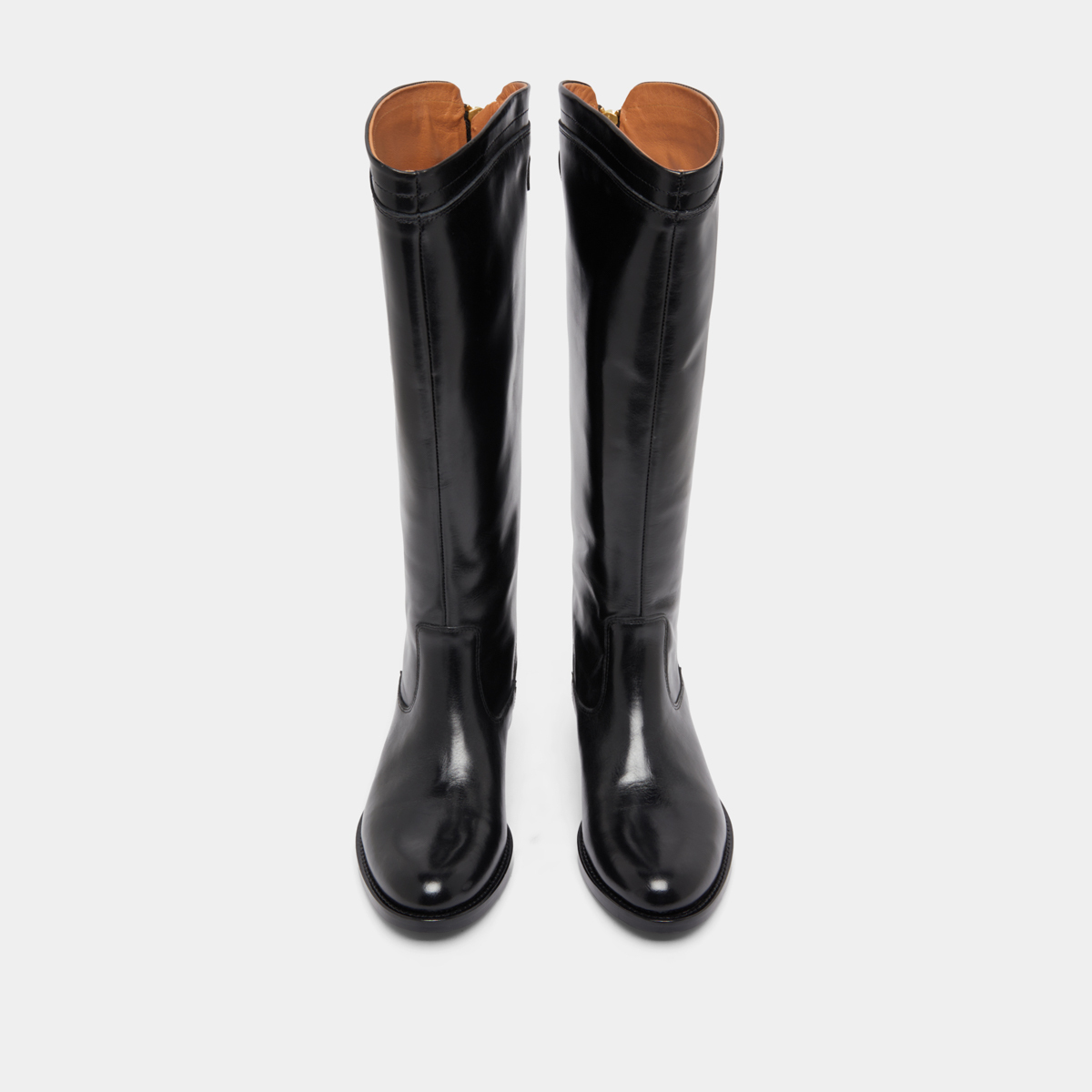 Bottes à fermetures éclairs arrières in black leather | AUROS
