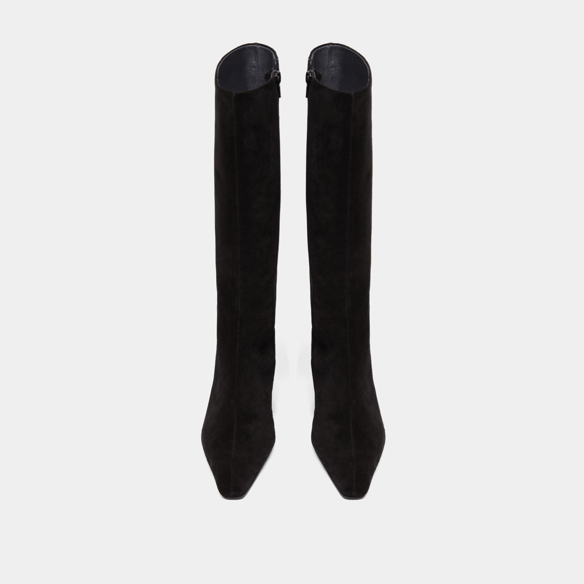 Bottes à talons et bouts pointus in black suede | DANOU