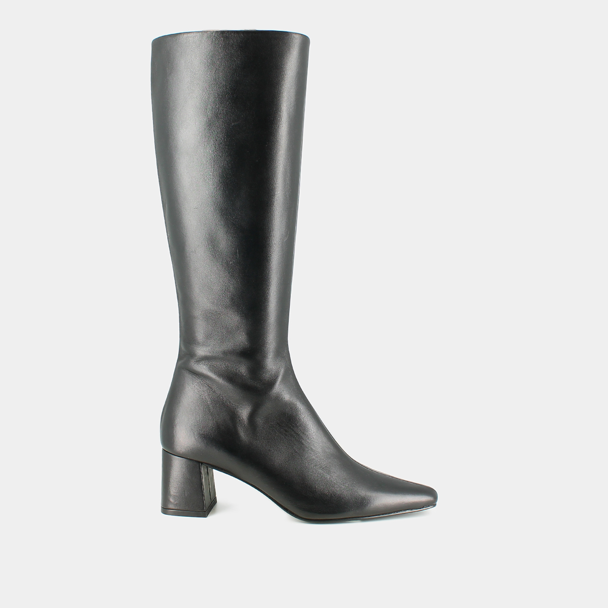 Bottes &agrave; talons et bouts pointus in black leather | DIONY