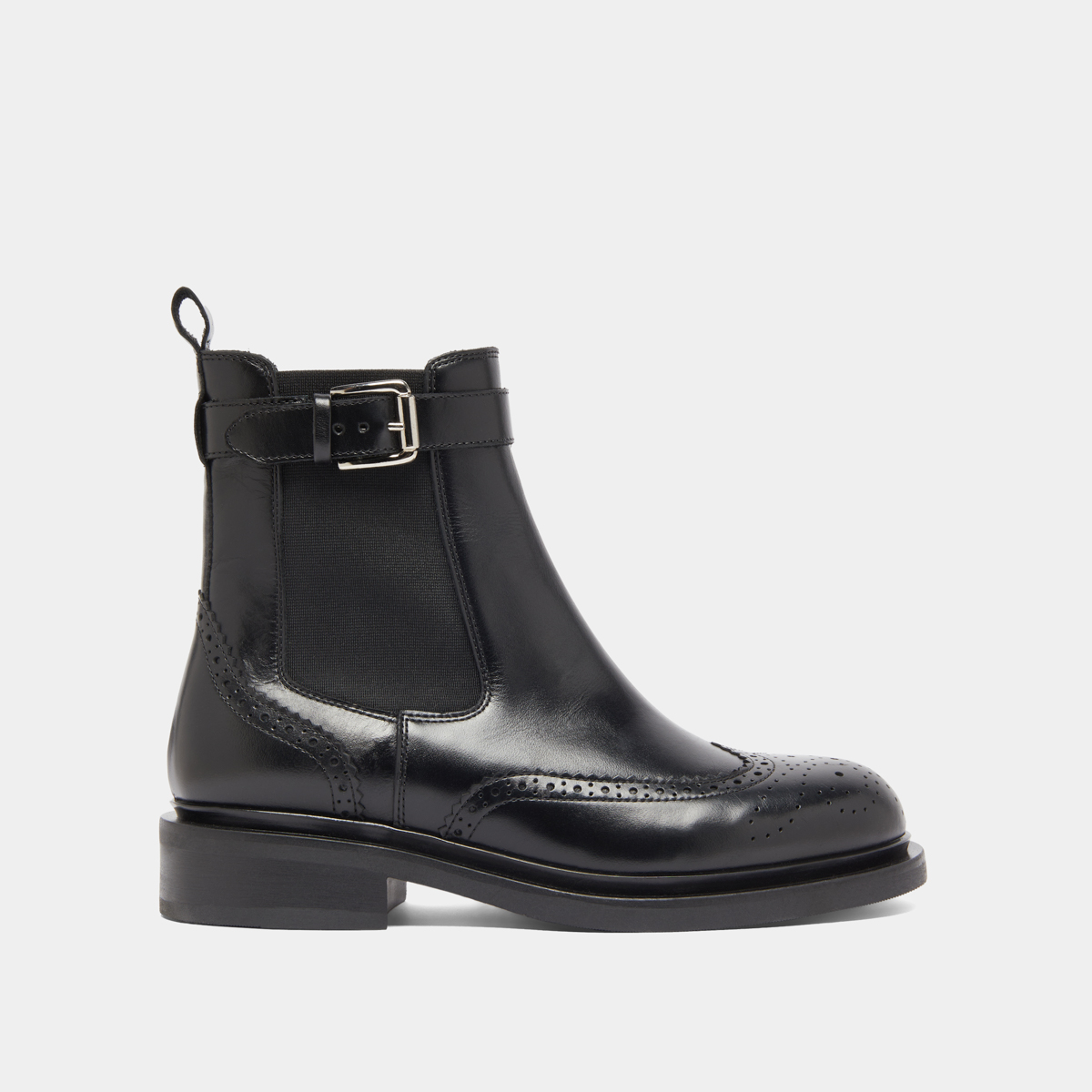 Boots à boucles in black leather | DOUBY