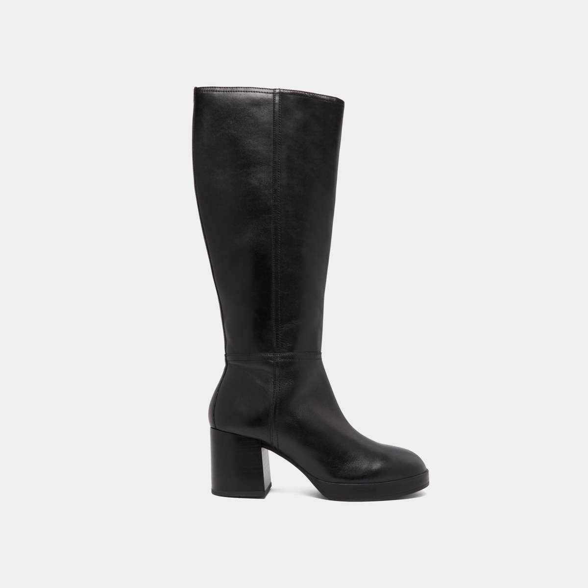Bottes à talons in black leather | ANELIA