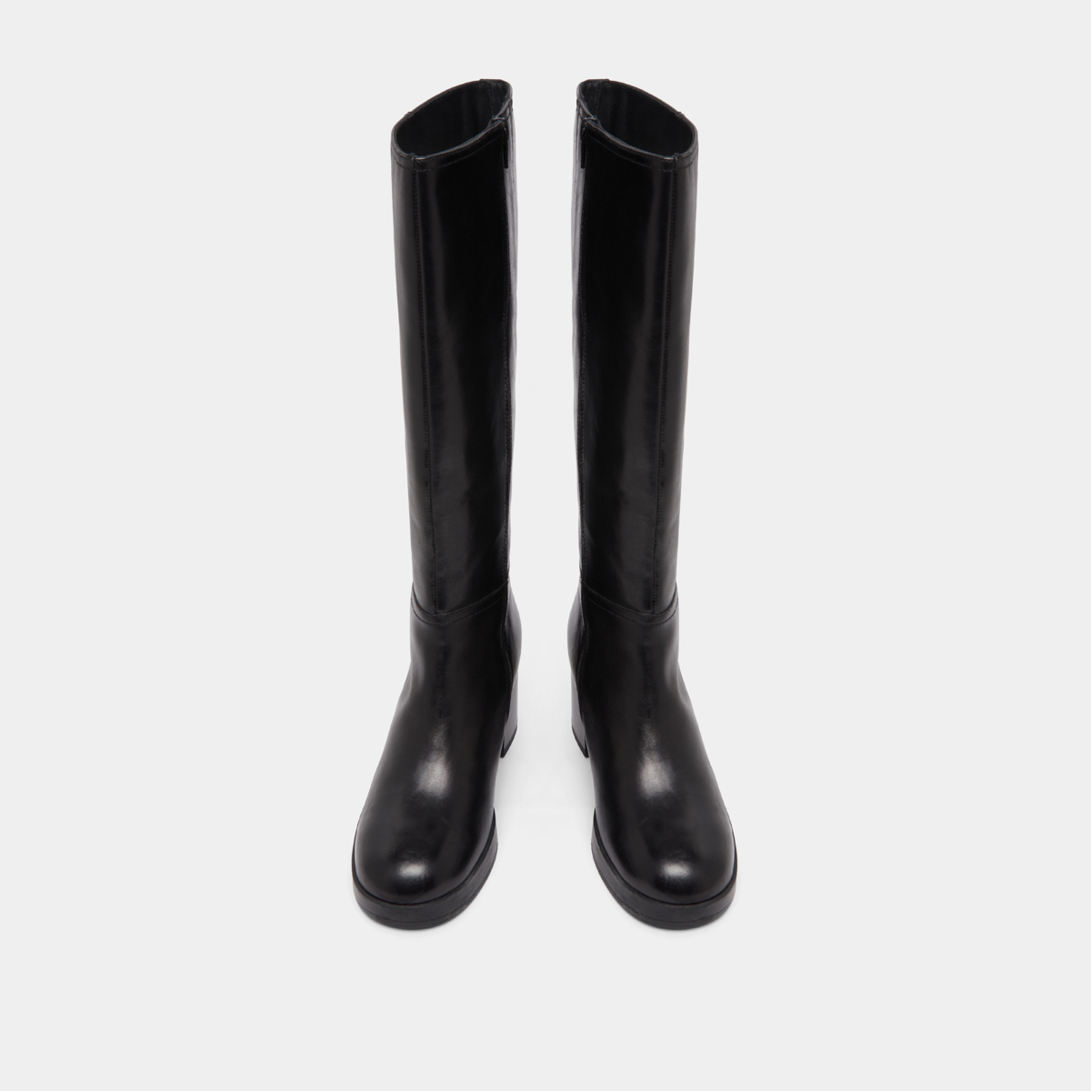 Bottes à talons in black leather | ANELIA